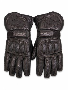 AdveSport Kevlar Black Leather Motorcycle Riding Gloves Armored Biker XL